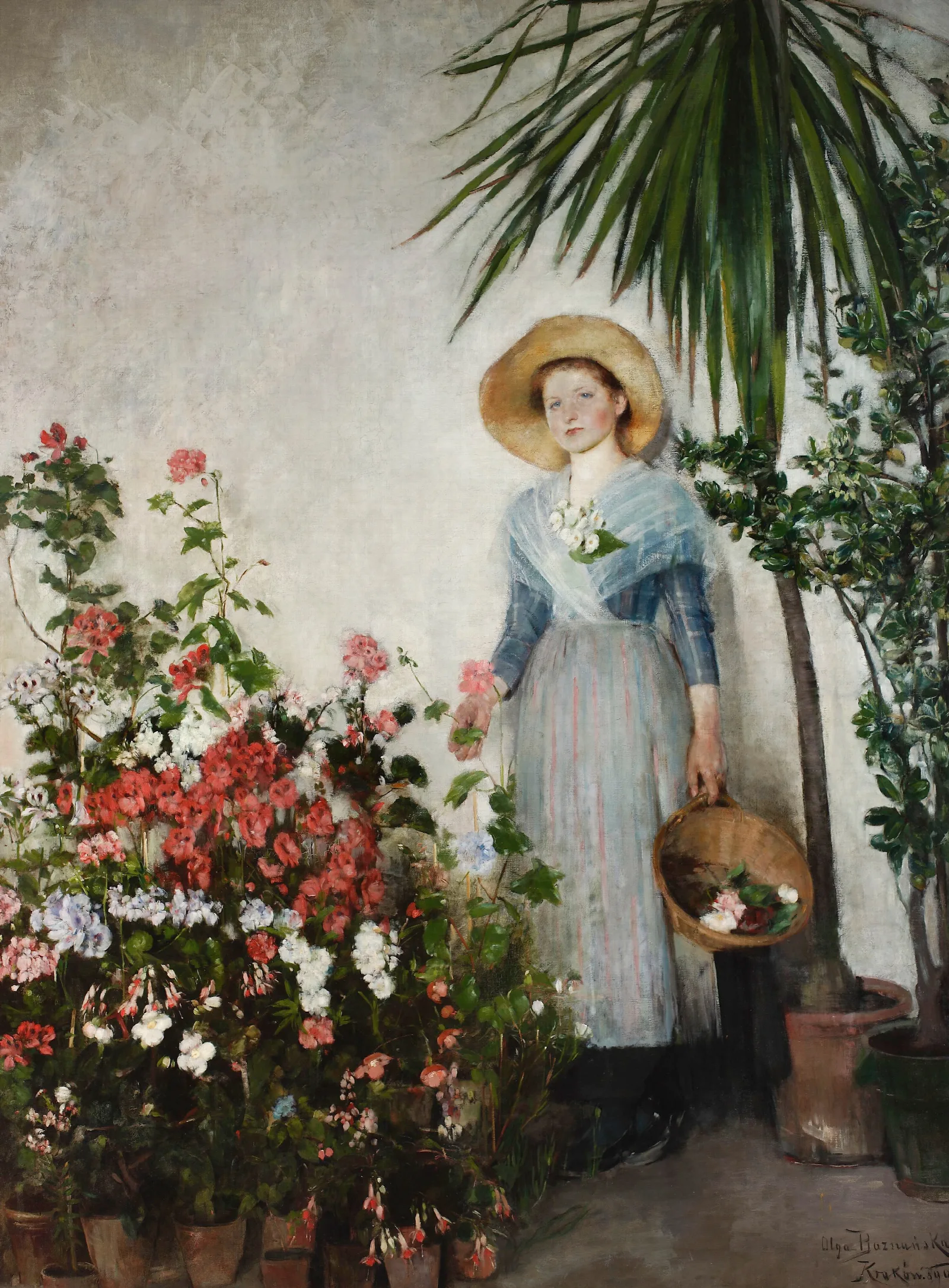 In The Orangery Wall Art by Olga Boznanska - Canvas Print