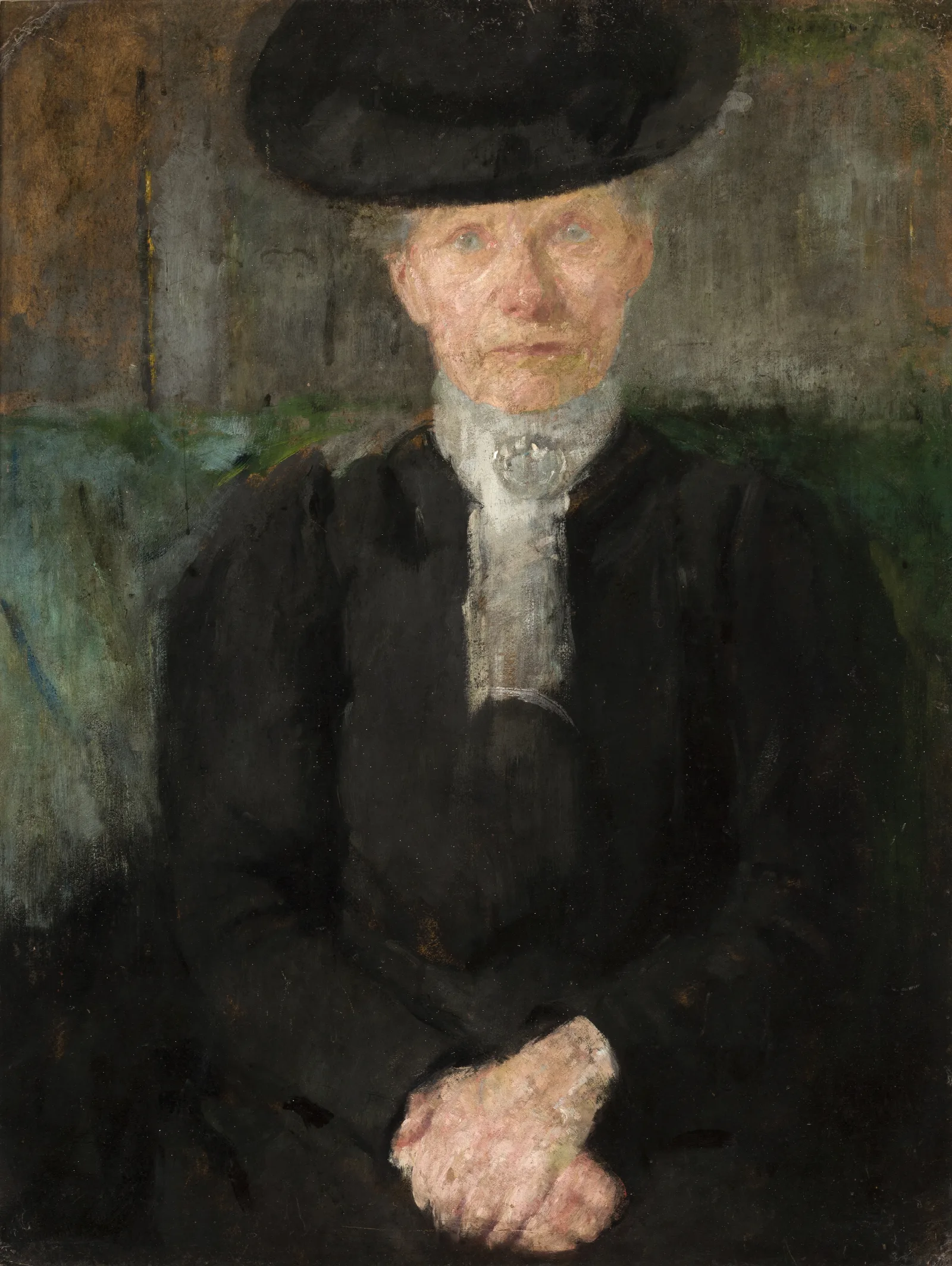 Portrait Of Miss Deuringer Wall Art by Olga Boznanska - Canvas Print