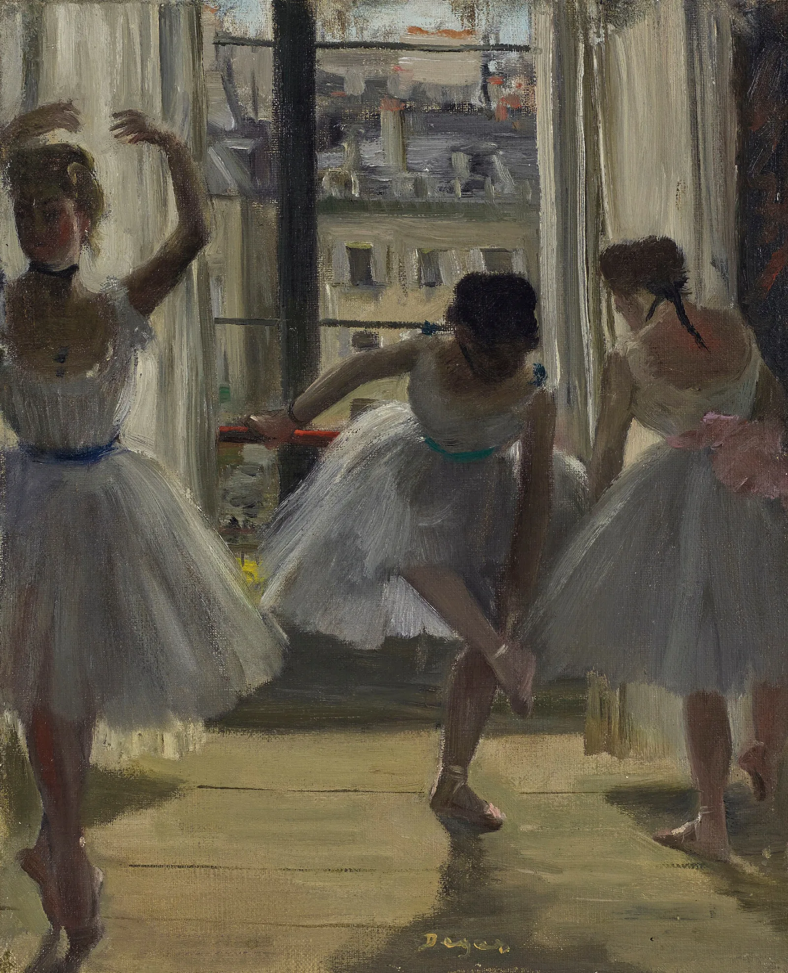 Danseuses Dans Une Salle Dexercice Trois Danseuses Wall Art by Edgar Degas - Canvas Print