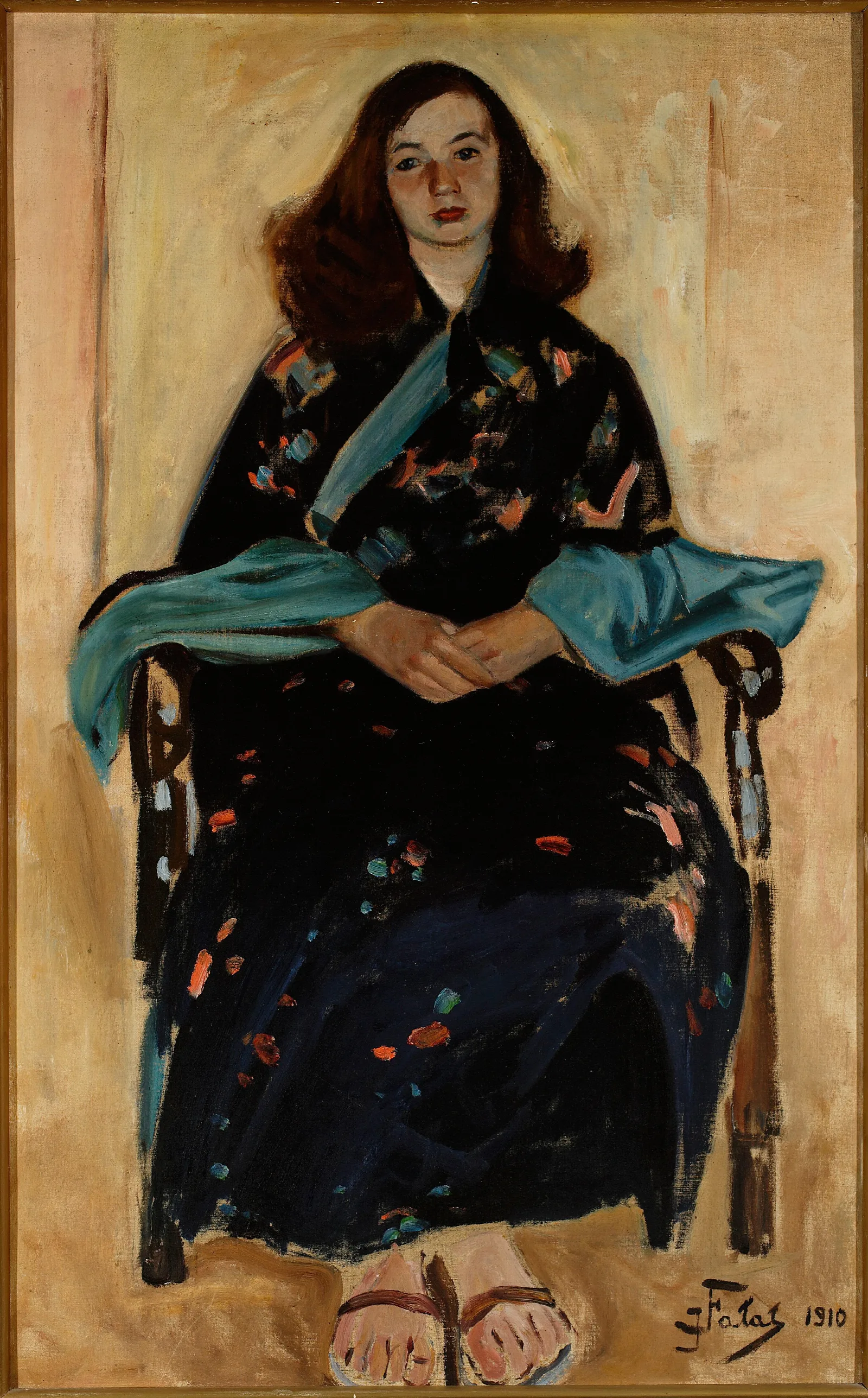 Woman In Kimono 3 Wall Art by Julian Falat - Canvas Print