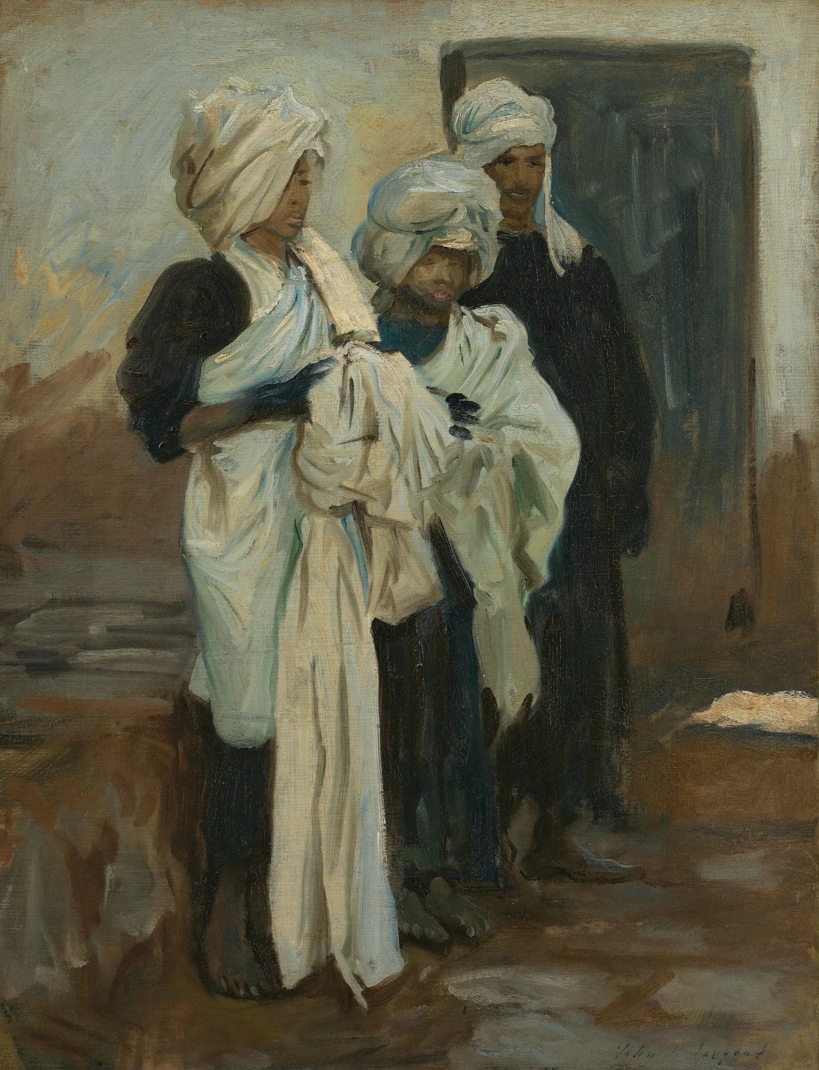 Egyptian Indigo Dyers Wall Art by John Singer Sargent - Canvas Print