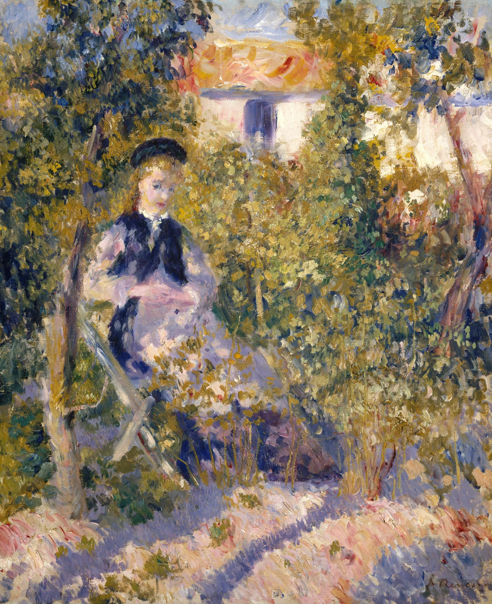 Nini In The Garden Nini Lopez Wall Art by Pierre-Auguste Renoir - Canvas Print