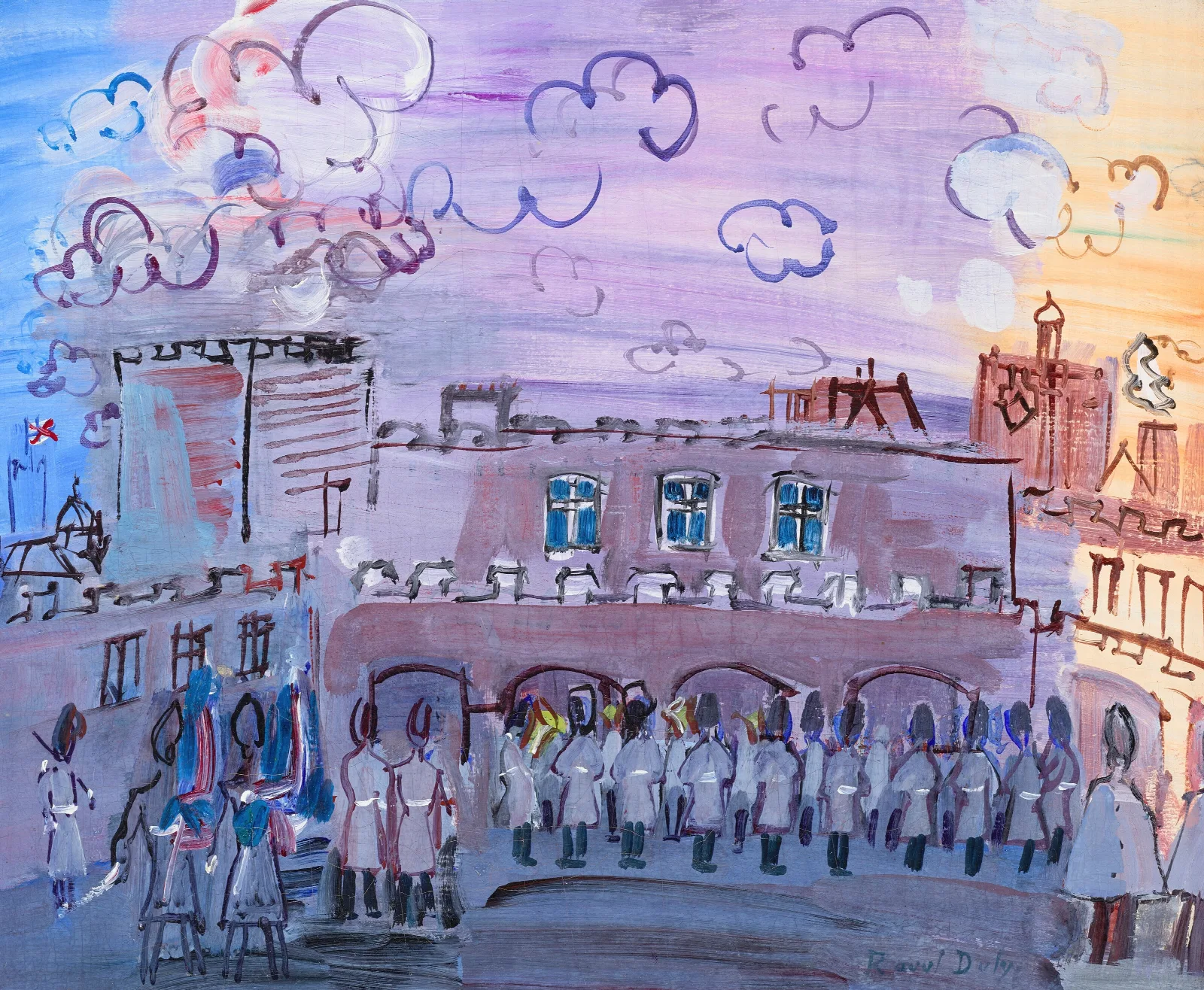La Releve De La Garde A Saint Jamess Palace Wall Art by Raoul Dufy - Canvas Print