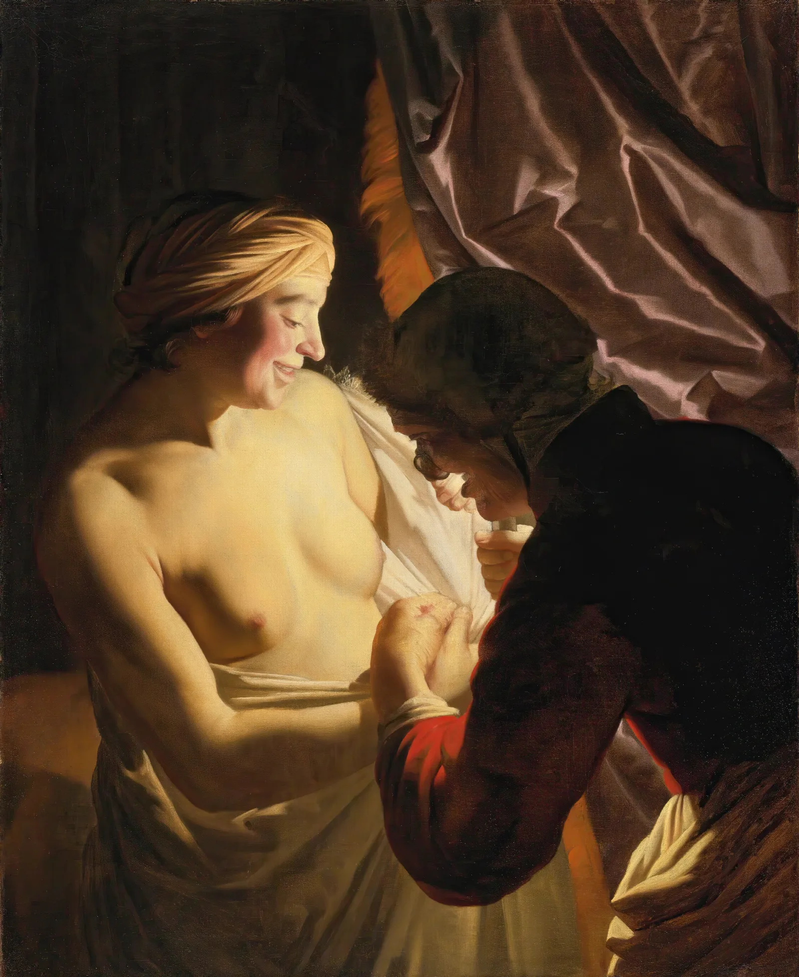 The Flea Hunt Wall Art by Gerard van Honthorst - Canvas Print