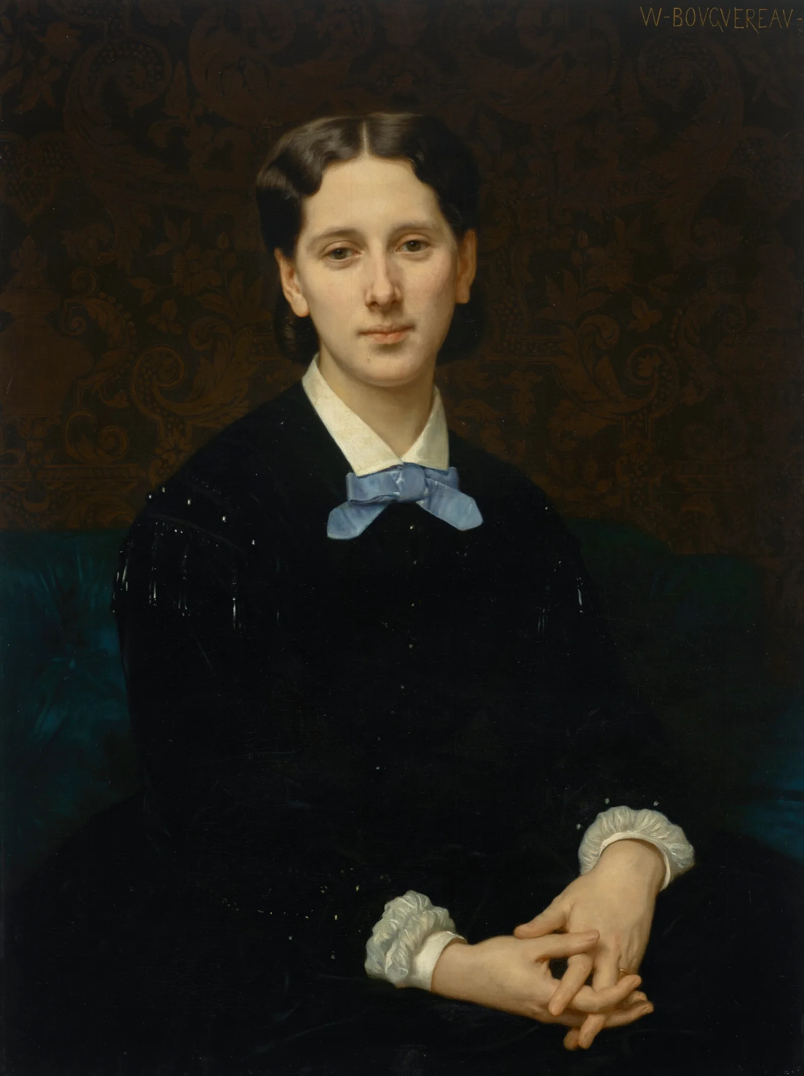 Portrait De Madame Hoskier 2 Wall Art by William Bouguereau - Canvas Print