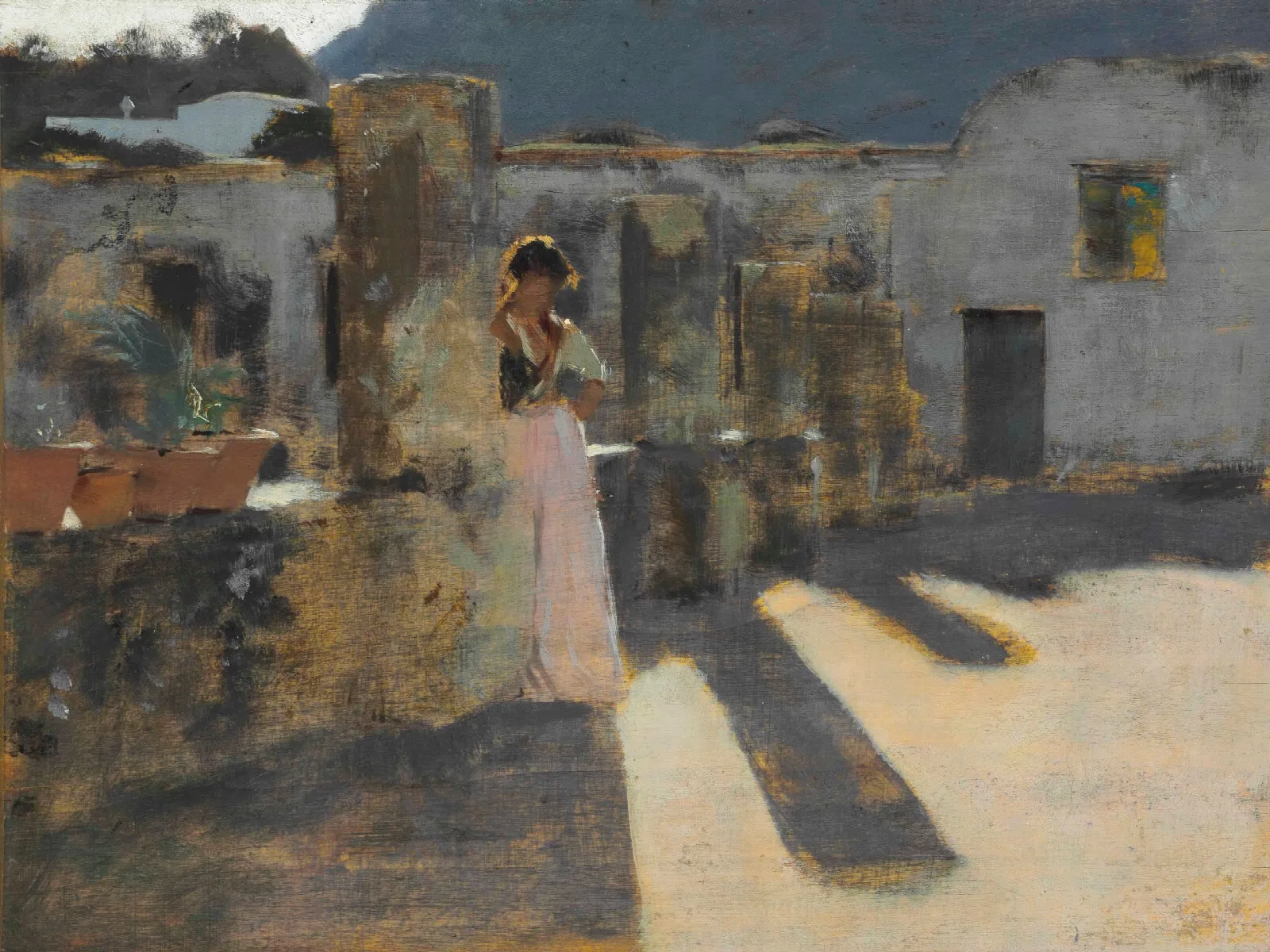 Capri Girl On A Rooftop 2 Wall Art by John Singer Sargent - Canvas Print
