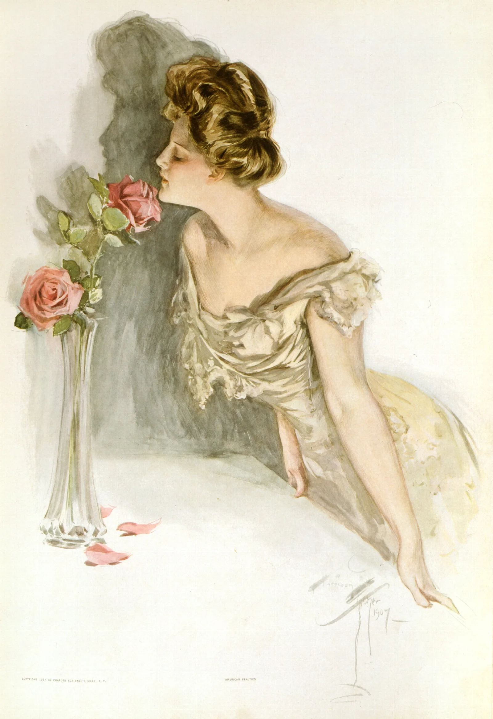 American Beauties Wall Art by Harrison Fisher - Canvas Print