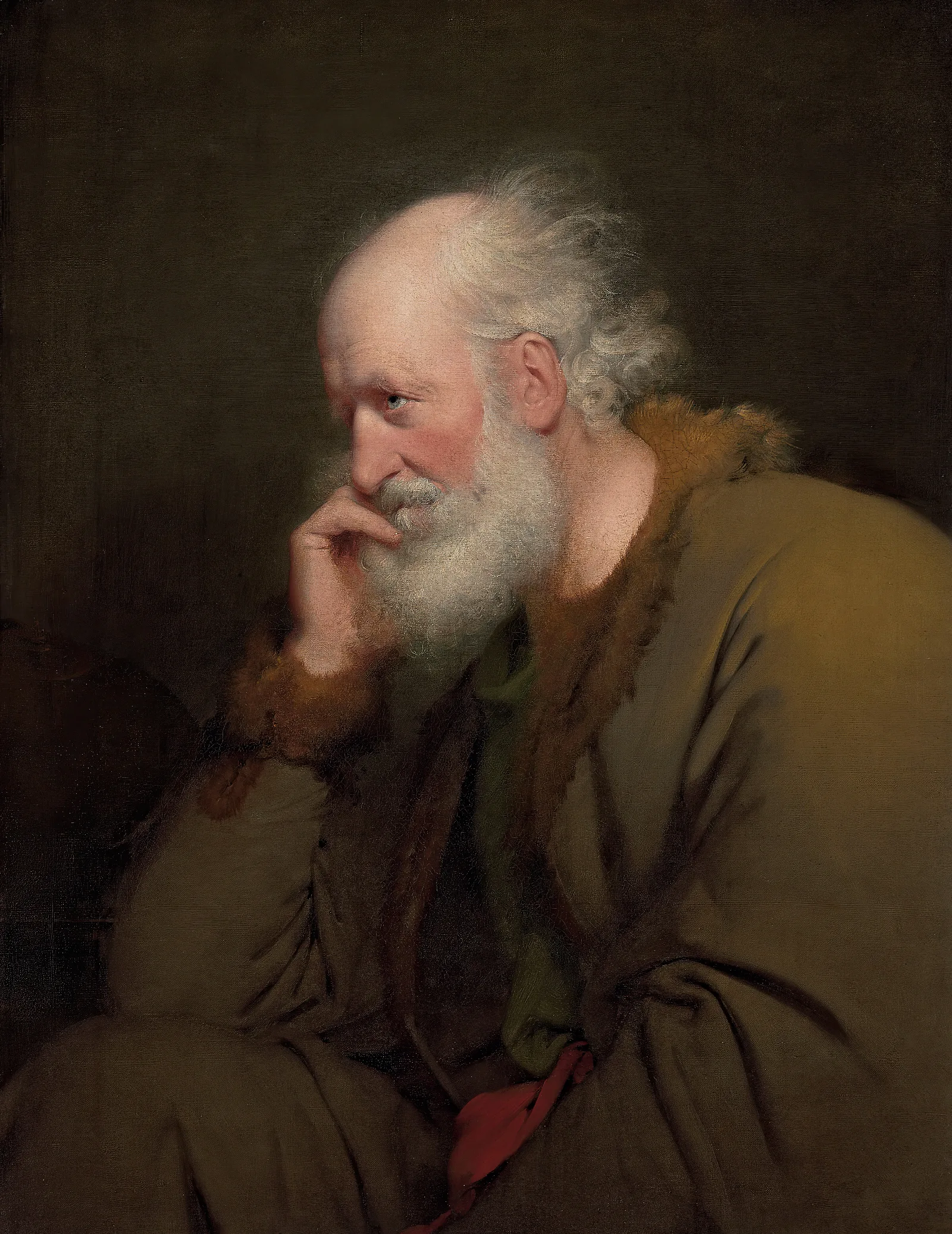 Study Of An Old Man 3 Wall Art by Joseph Wright of Derby - Canvas Print