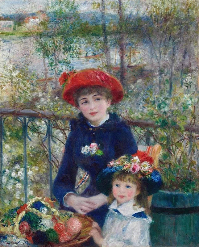 Two Sisters On The Terrace Wall Art by Pierre-Auguste Renoir - Canvas Print