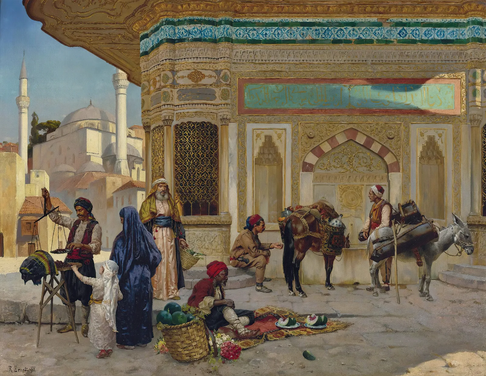 The Fountain Of Ahmed Iii Istanbul Wall Art by Rudolf Ernst - Canvas Print