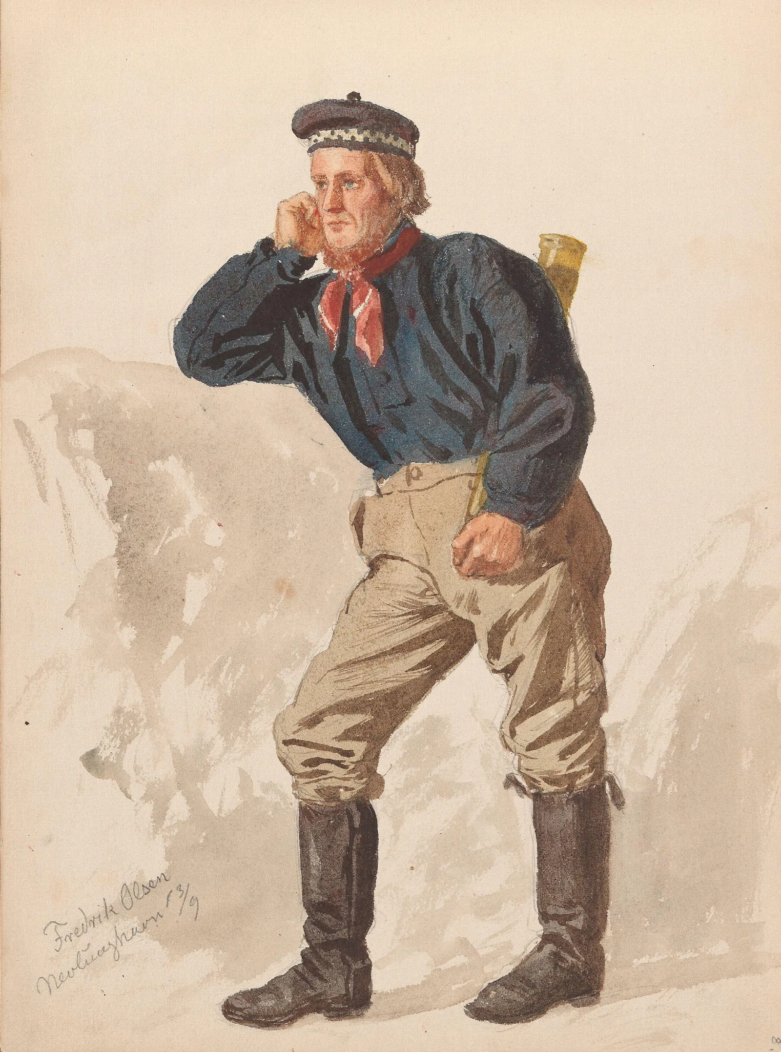 Fredrik Olsen Nevlunghavn Wall Art by Adolph Tidemand - Canvas Print