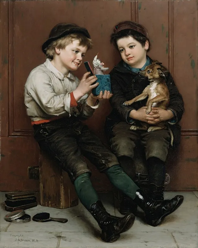 A Surprise Party Wall Art by John George Brown - Canvas Print