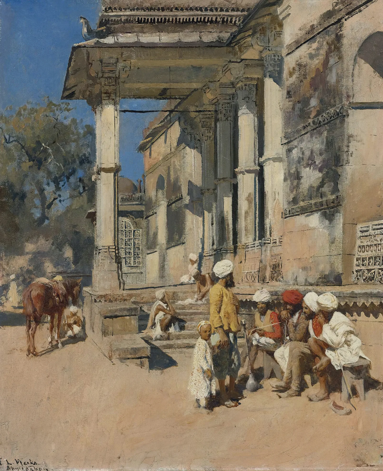 Portico Of A Mosque Ahmedabad Wall Art by Edwin Lord Weeks - Canvas Print