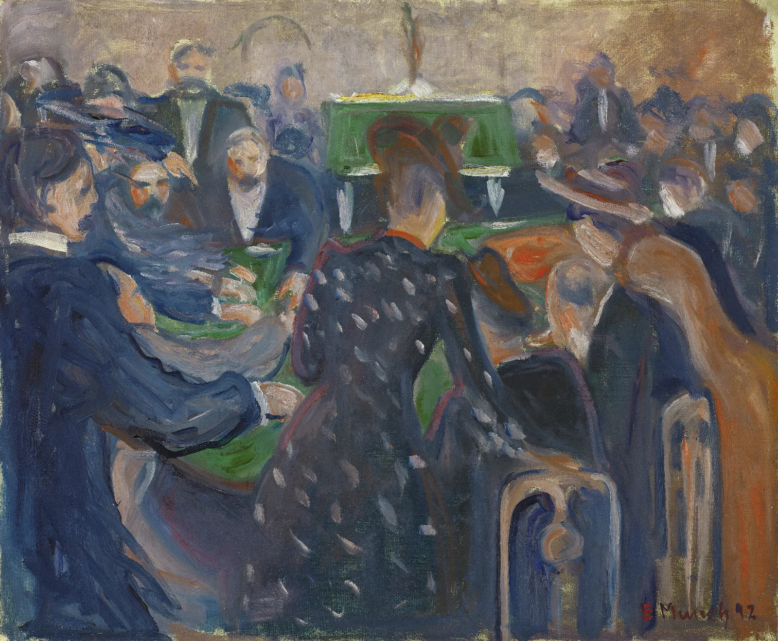 Gamblers In Monte Carlo Wall Art by Edvard Munch - Canvas Print