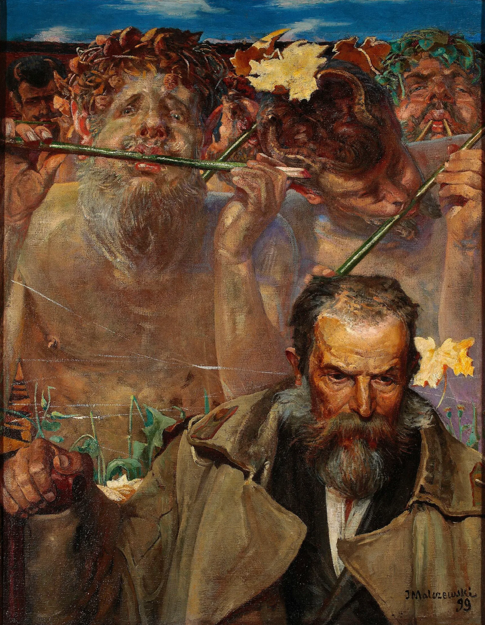 Story Of A Song Portrait Of Adam Asnyk Wall Art by Jacek Malczewski - Canvas Print