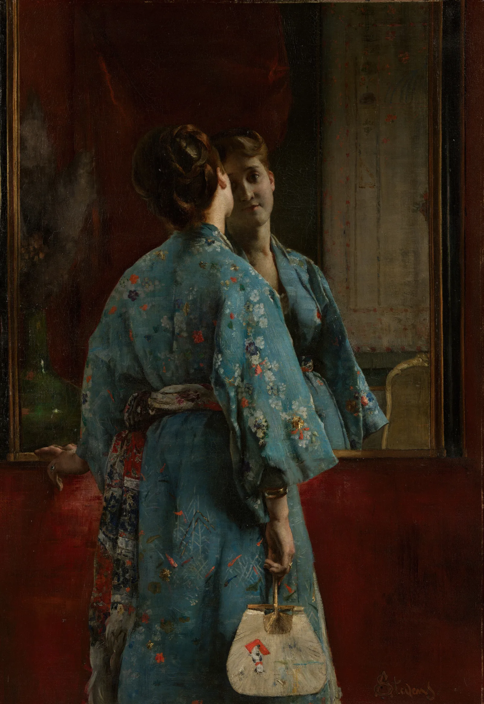 The Japanese Robe Wall Art by Alfred Stevens - Canvas Print