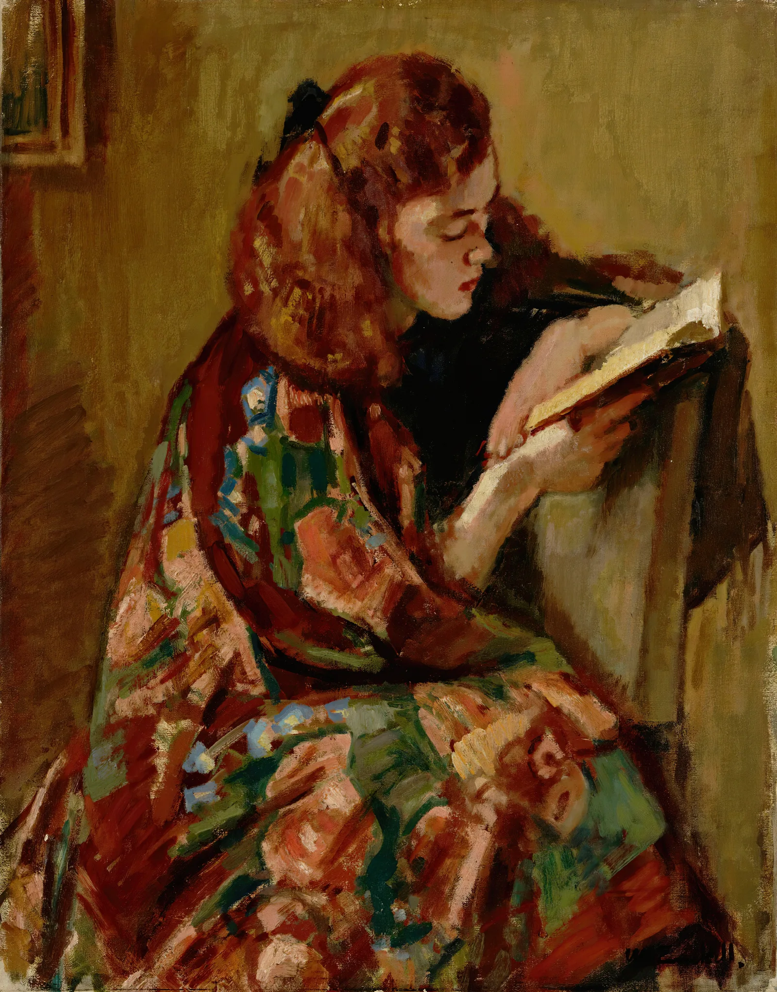 Girl Reading 8 Wall Art by Magnus Enckell - Canvas Print