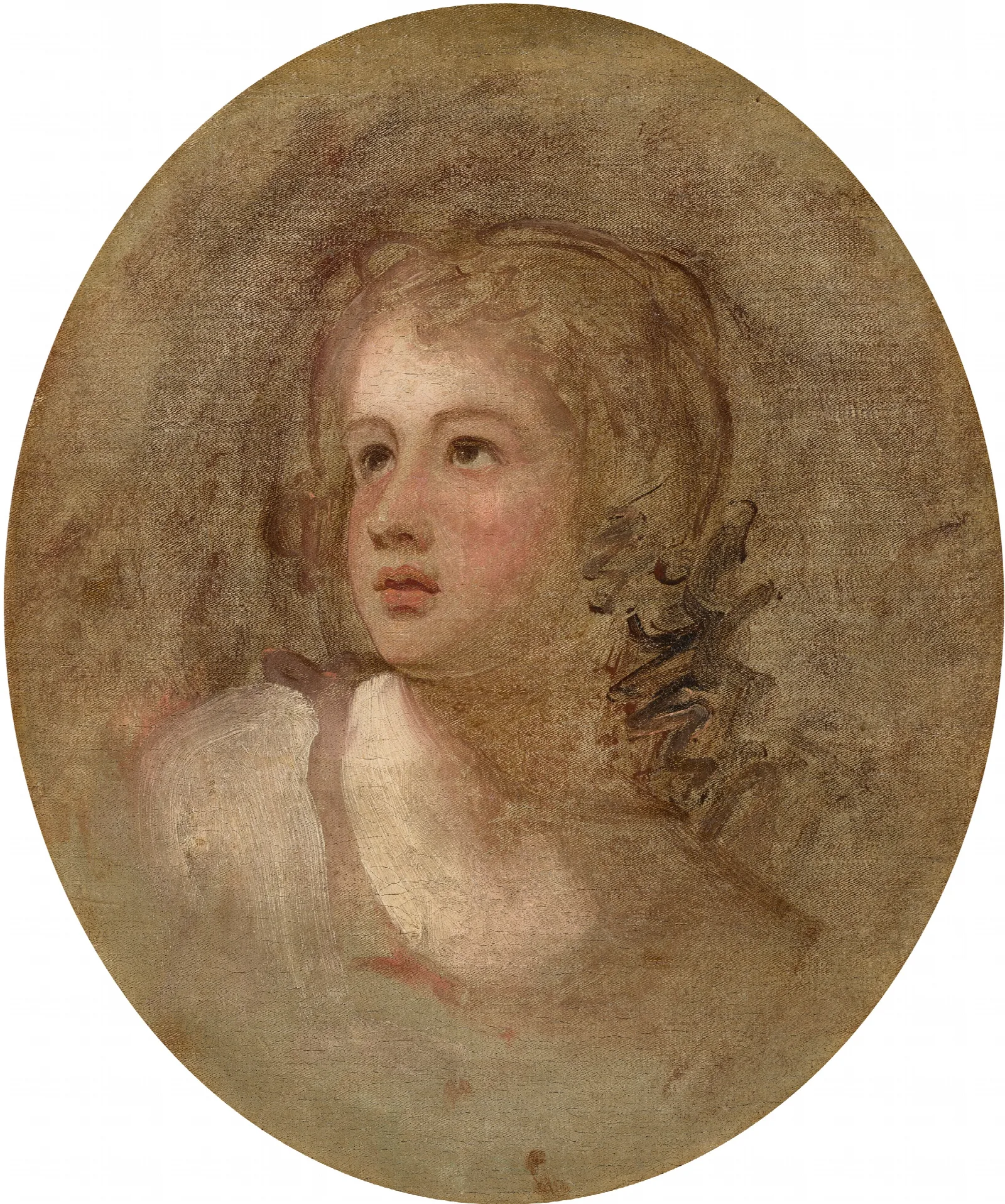 Head Study Of A Young Girl Wall Art by George Romney - Canvas Print