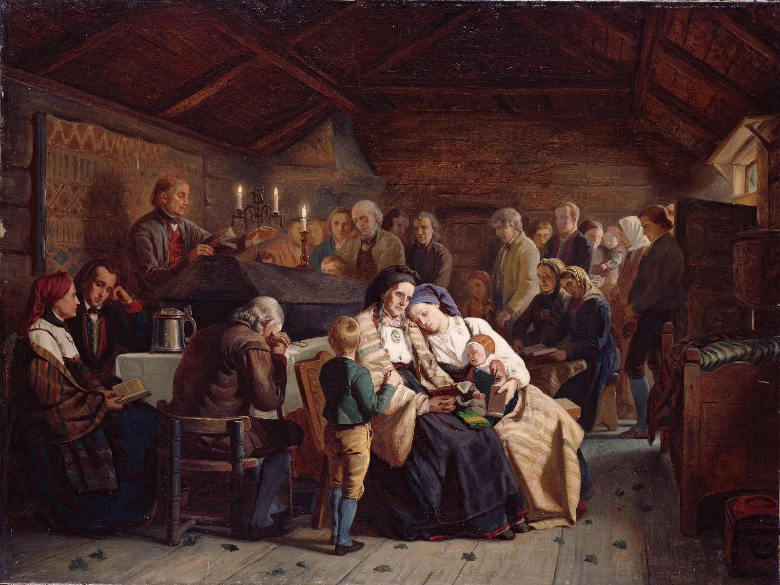 Funeral Feast Wall Art by Adolph Tidemand - Canvas Print