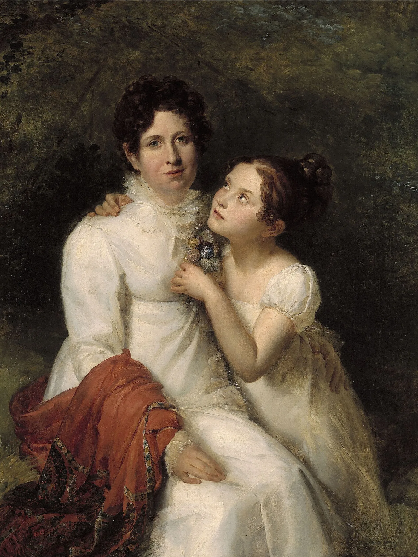 Portrait De Madame Bauquin Du Boulay Et De Sa Niece Mademoiselle Bauquin De La Souche Wall Art by François Gérard - Canvas Print