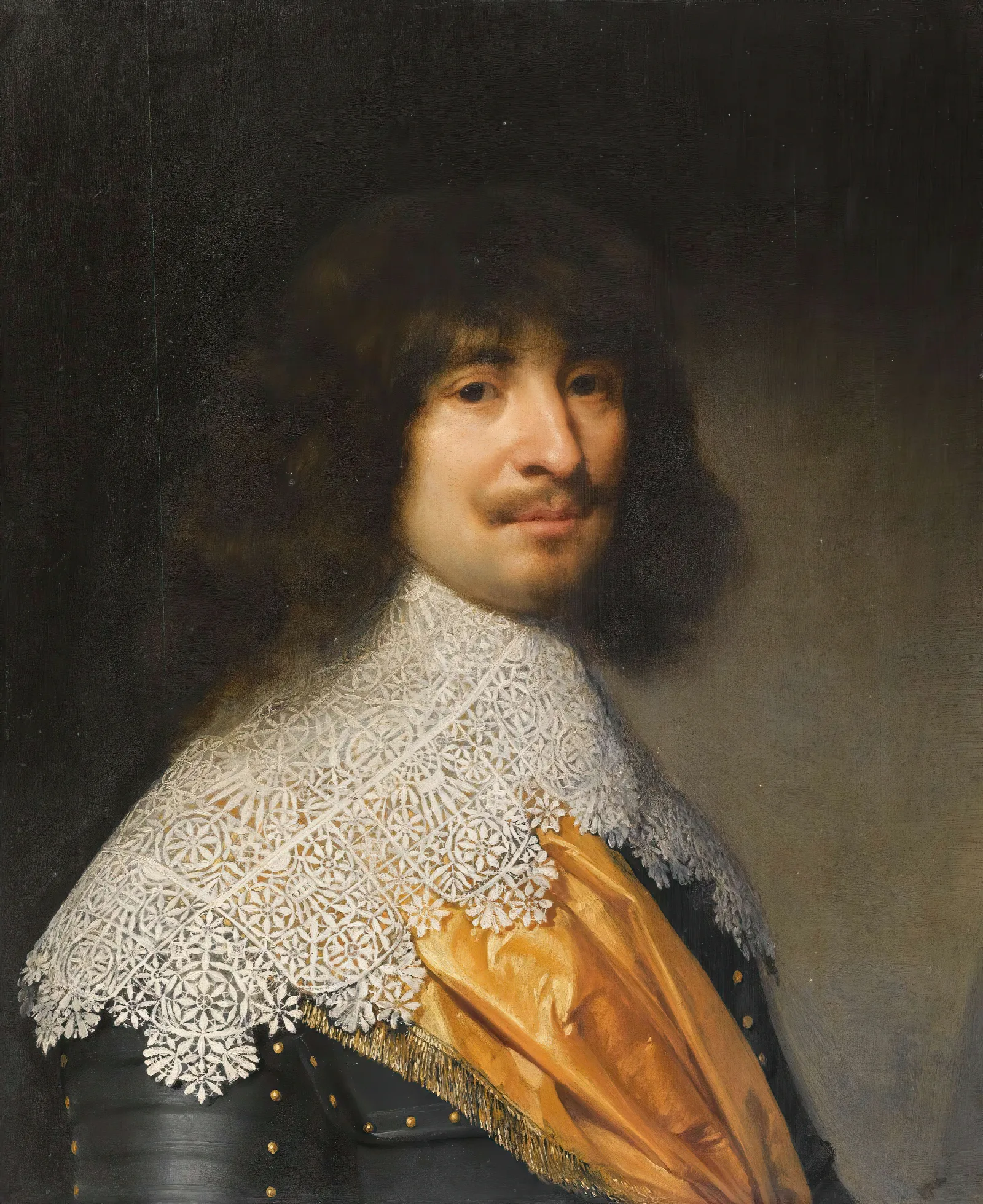 Portrait Of A Gentleman Probably Sir Thomas Aston 1600 1646 Wall Art by Gerard van Honthorst - Canvas Print