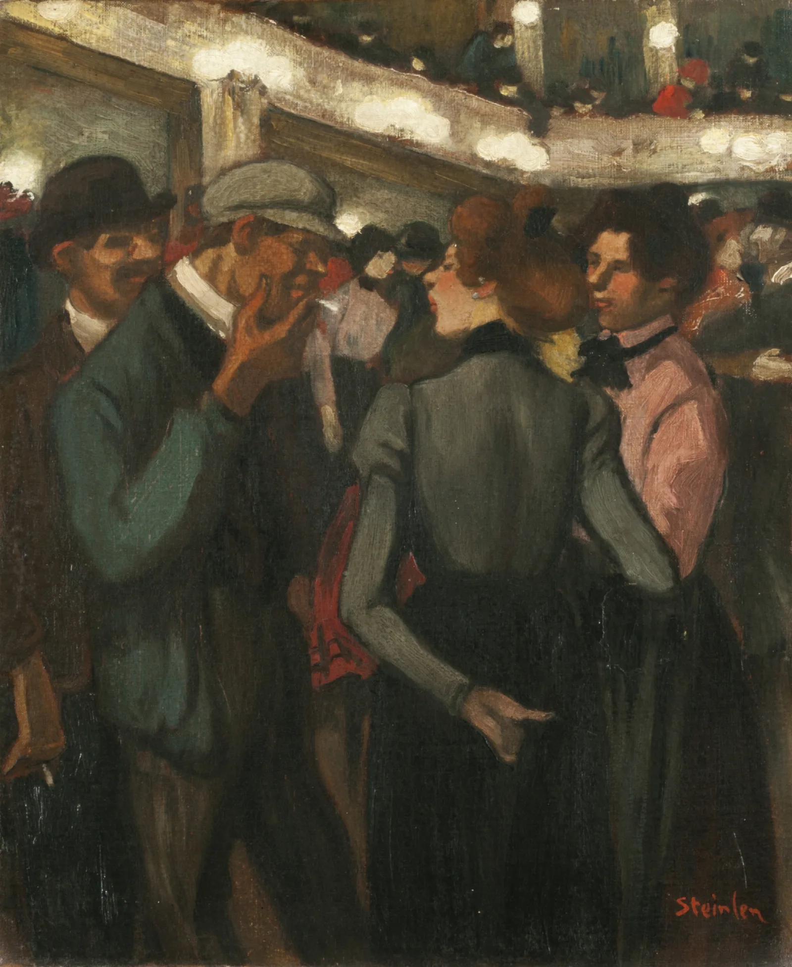 Filles Et Souteneurs Au Moulin Rouge Wall Art by Théophile Alexandre Steinlen - Canvas Print