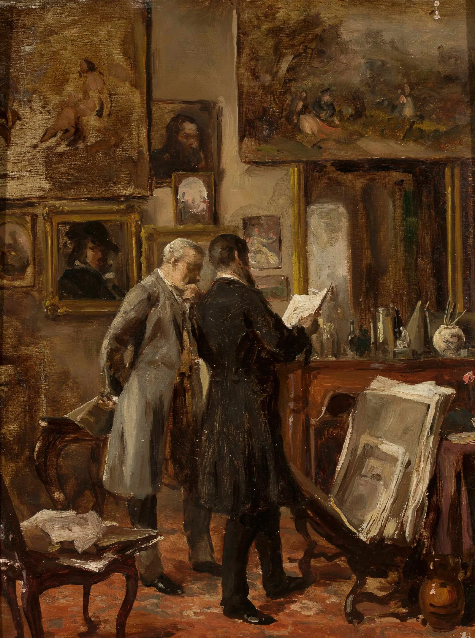 In The Painters Studio 2 Wall Art by Aleksander Gierymski - Canvas Print