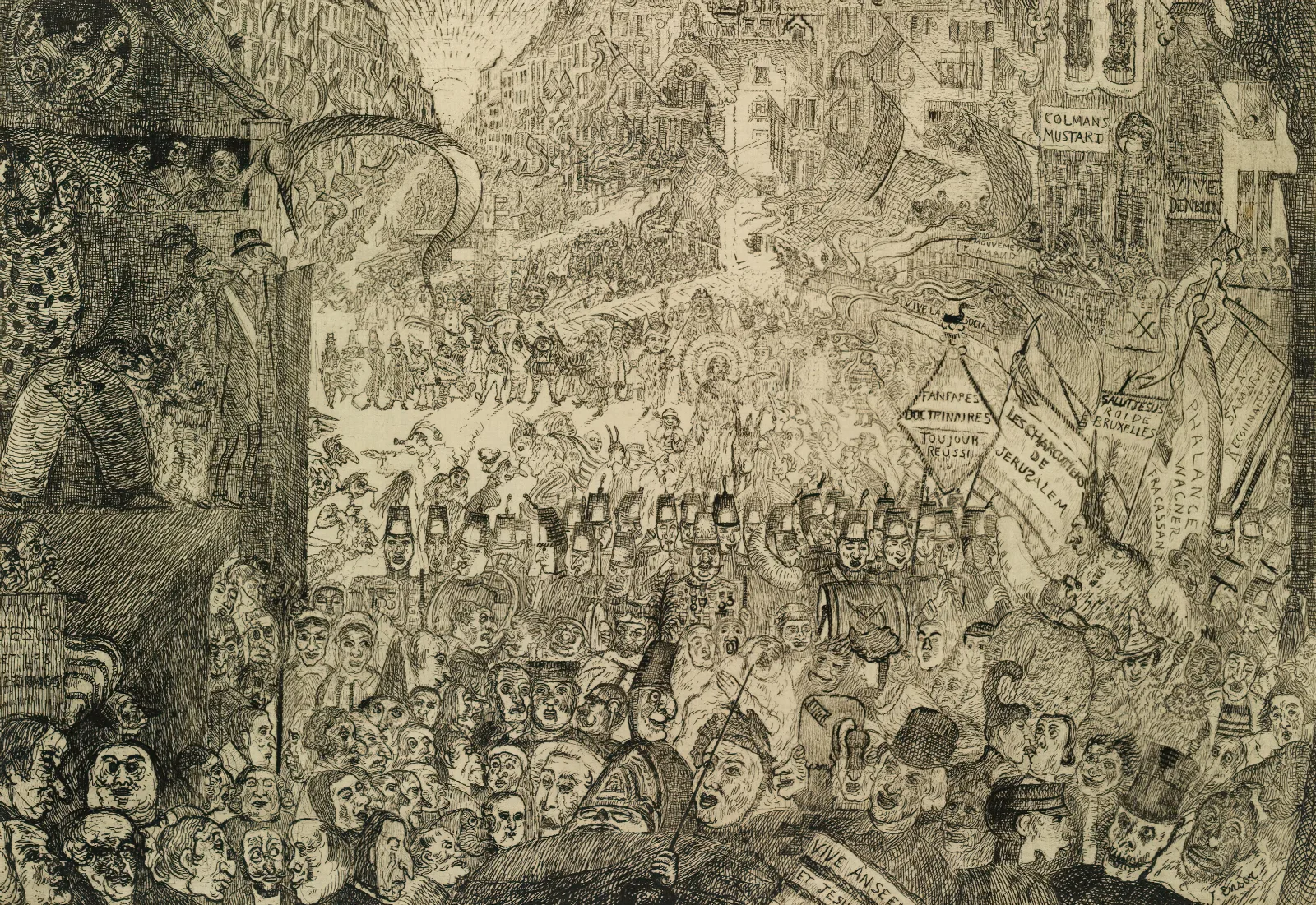 Lentree Du Christ A Bruxelles Wall Art by James Ensor - Canvas Print