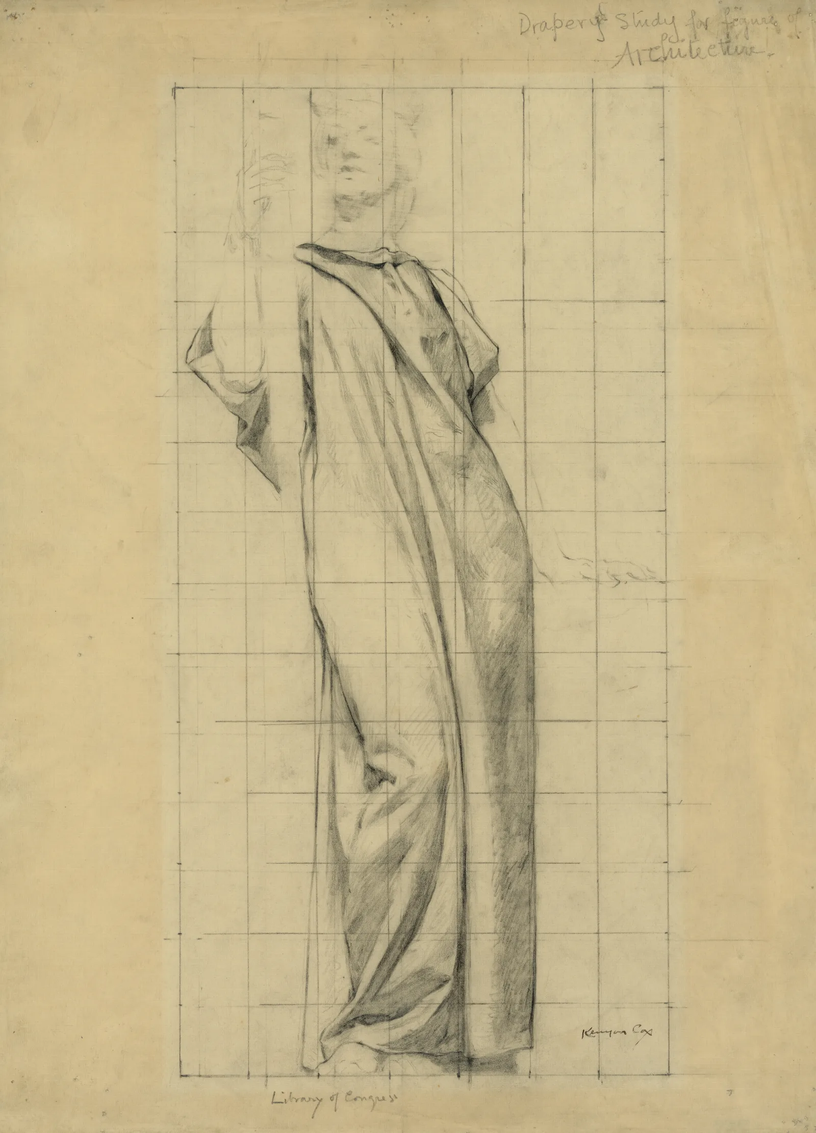 Clothed Study For Female Figure Of Architecture Wall Art by Kenyon Cox - Canvas Print
