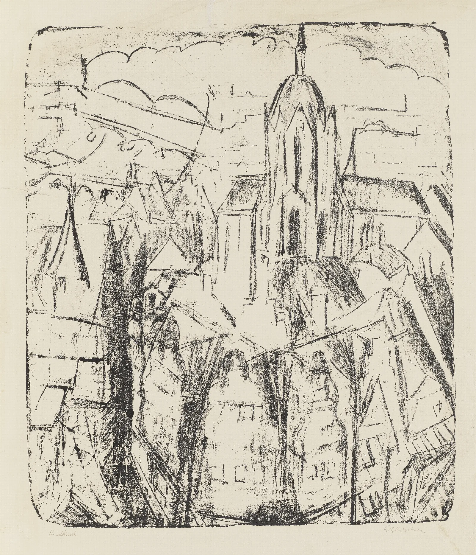 Frankfurter Dom 2 Wall Art by Ernst Ludwig Kirchner - Canvas Print