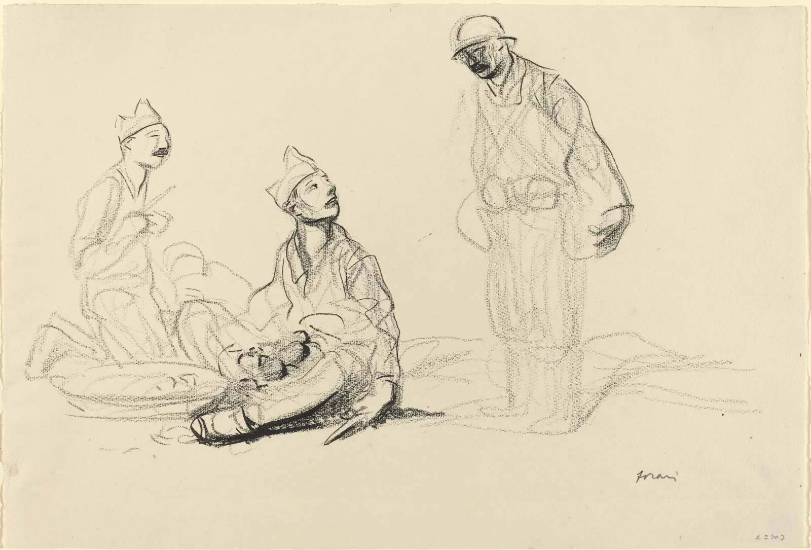 Soldiers Preparing A Meal Wall Art by Jean-Louis Forain - Canvas Print
