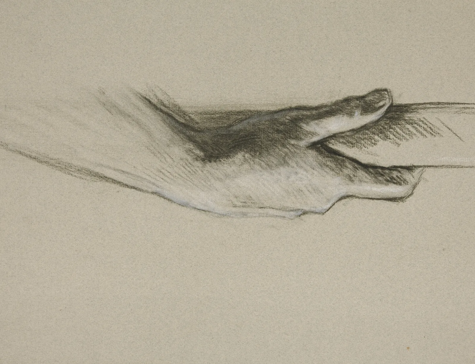 Sketch Of One Hand Grasping A Pole 2 Wall Art by Edwin Austin Abbey - Canvas Print