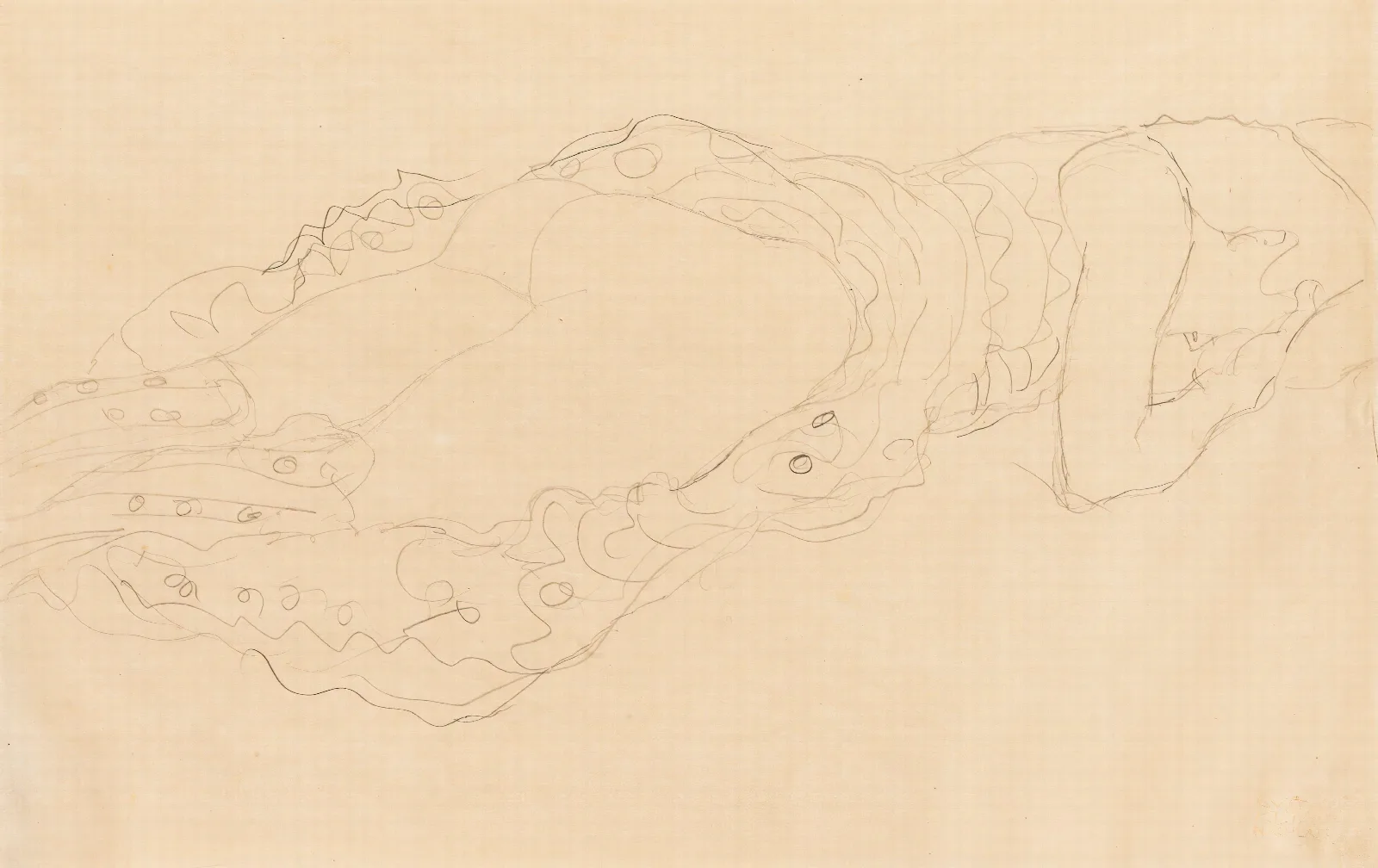 Liegende Reclining Nude 2 Wall Art by Gustav Klimt - Canvas Print