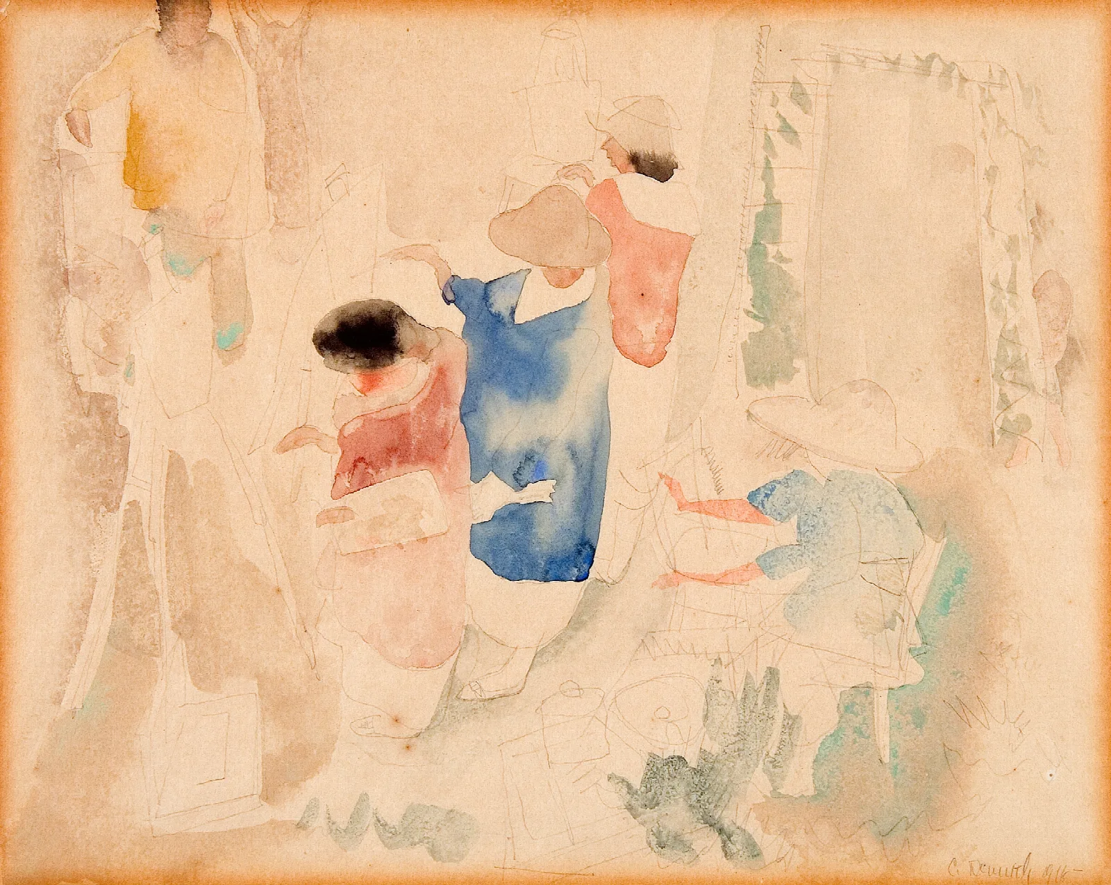 Artists Sketching Wall Art by Charles Demuth - Canvas Print