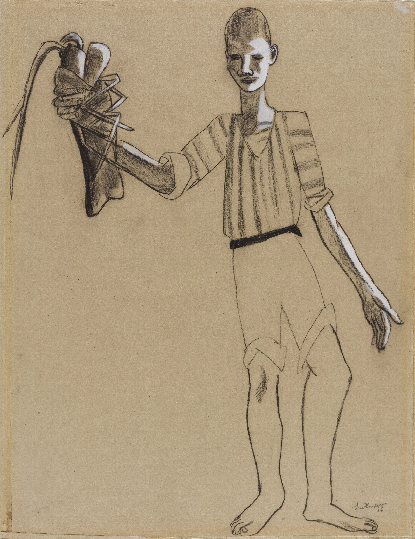 Boy With Lobster Wall Art by Max Beckmann - Canvas Print