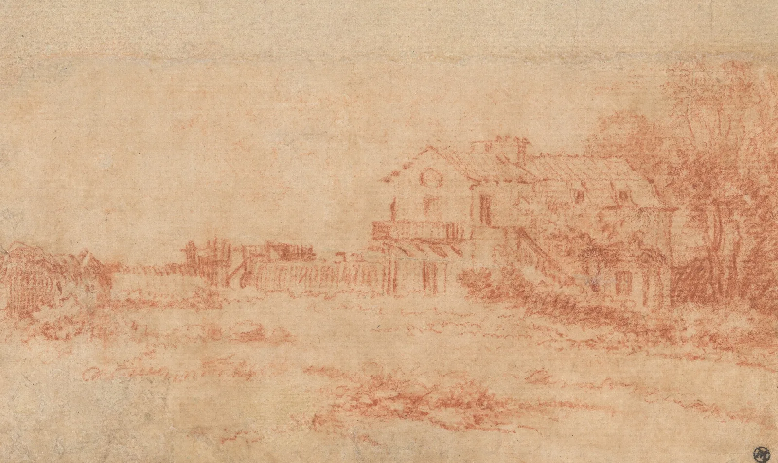 Landscape With A Country House Wall Art by Jean-Antoine Watteau - Canvas Print