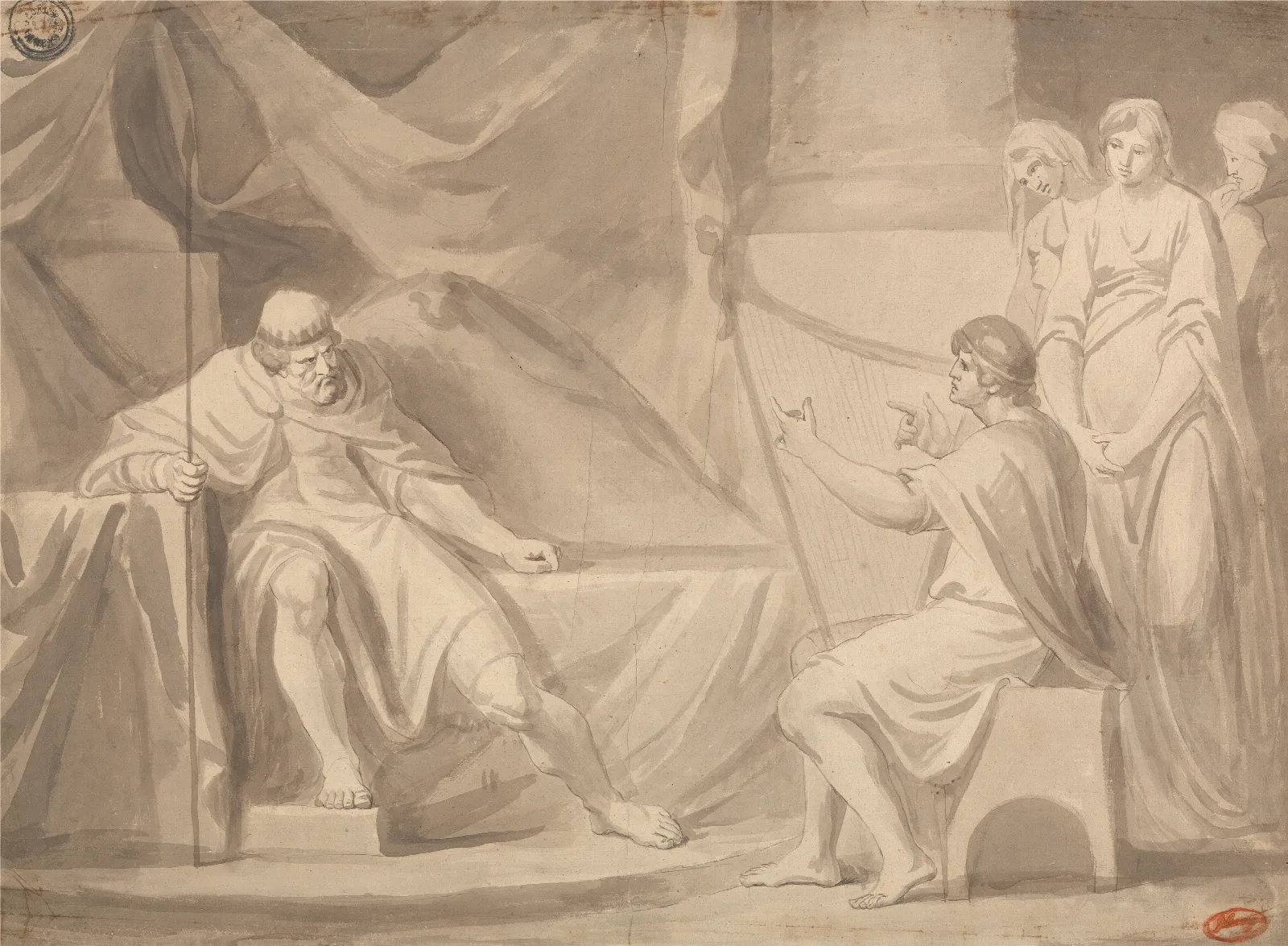 David Before Saul Wall Art by George Romney - Canvas Print