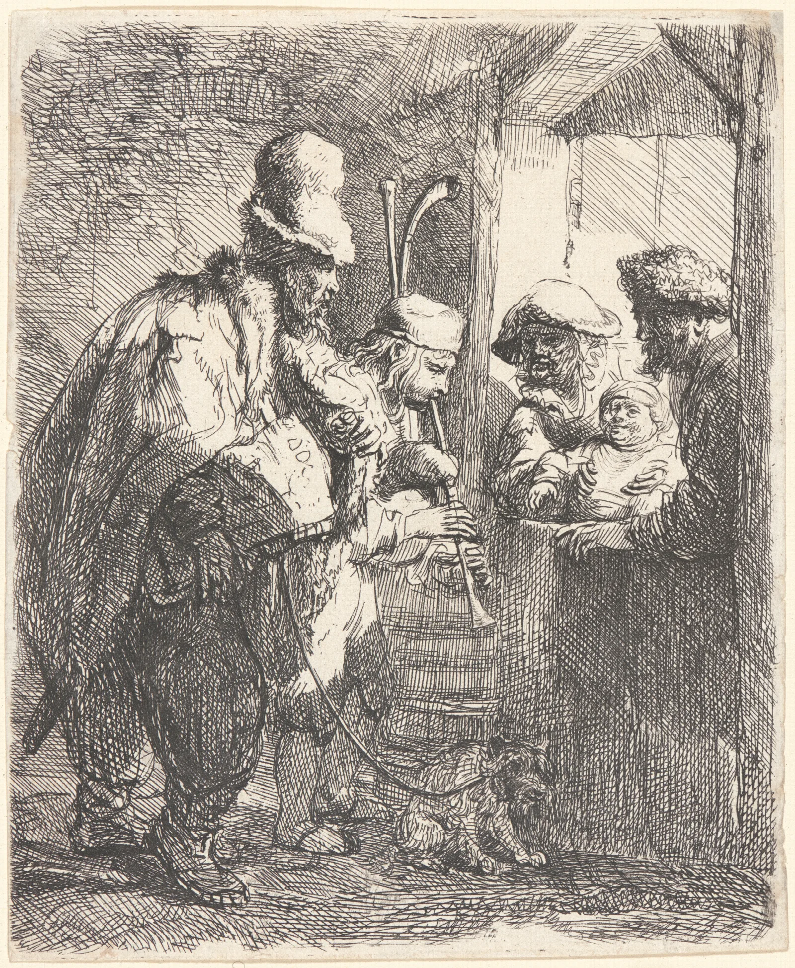 The Strolling Musicians Wall Art by Rembrandt van Rijn - Canvas Print