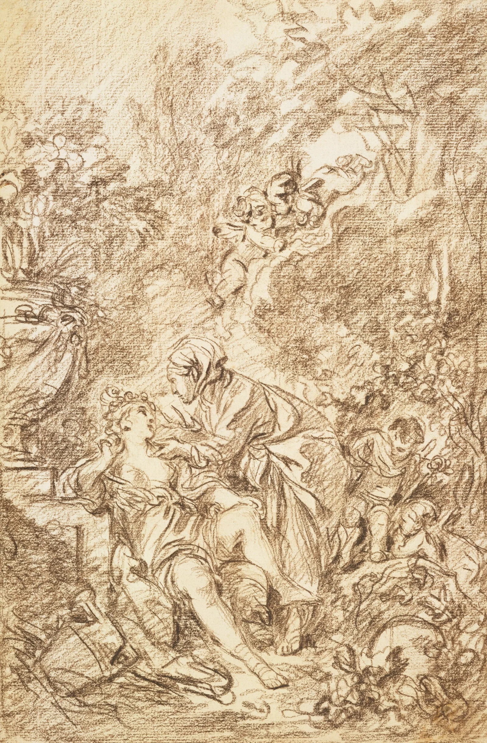 Vertumnus And Pomona 8 Wall Art by François Boucher - Canvas Print