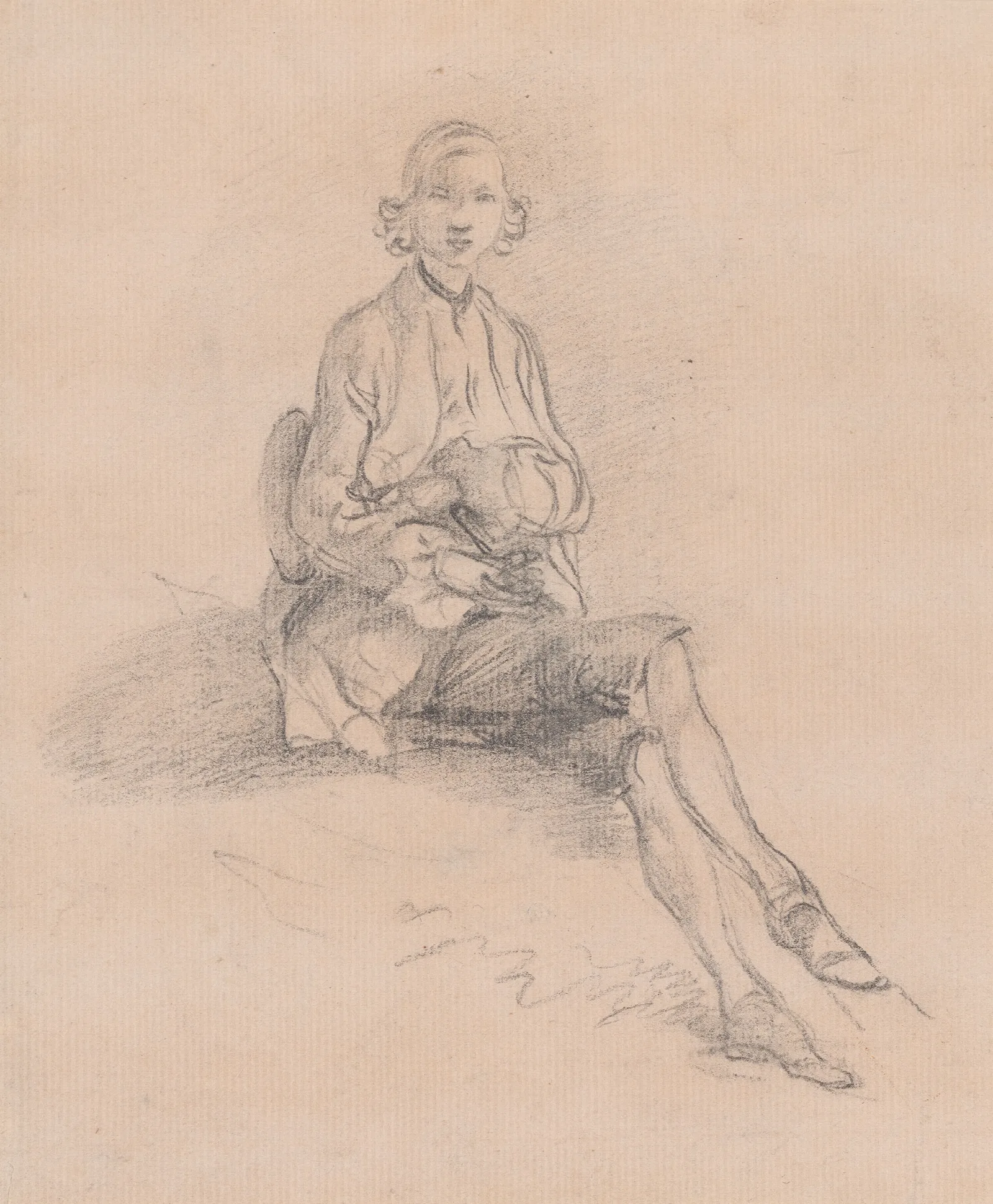 A Seated Youth Wall Art by Thomas Gainsborough - Canvas Print