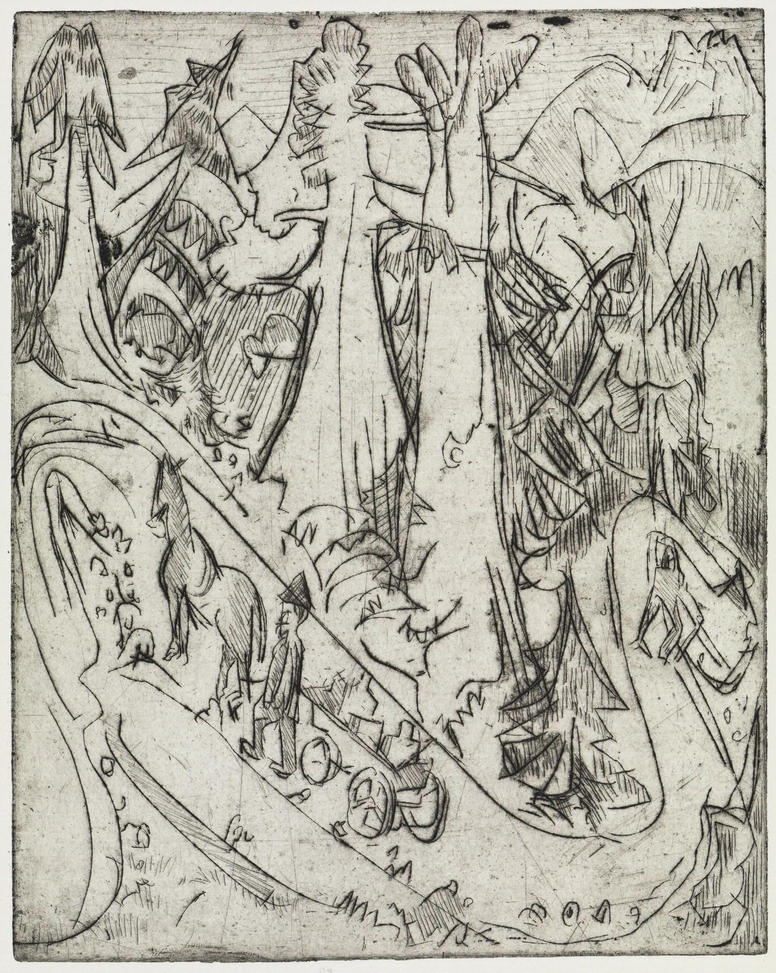 Milchwagen Auf Dem Bergweg Wall Art by Ernst Ludwig Kirchner - Canvas Print