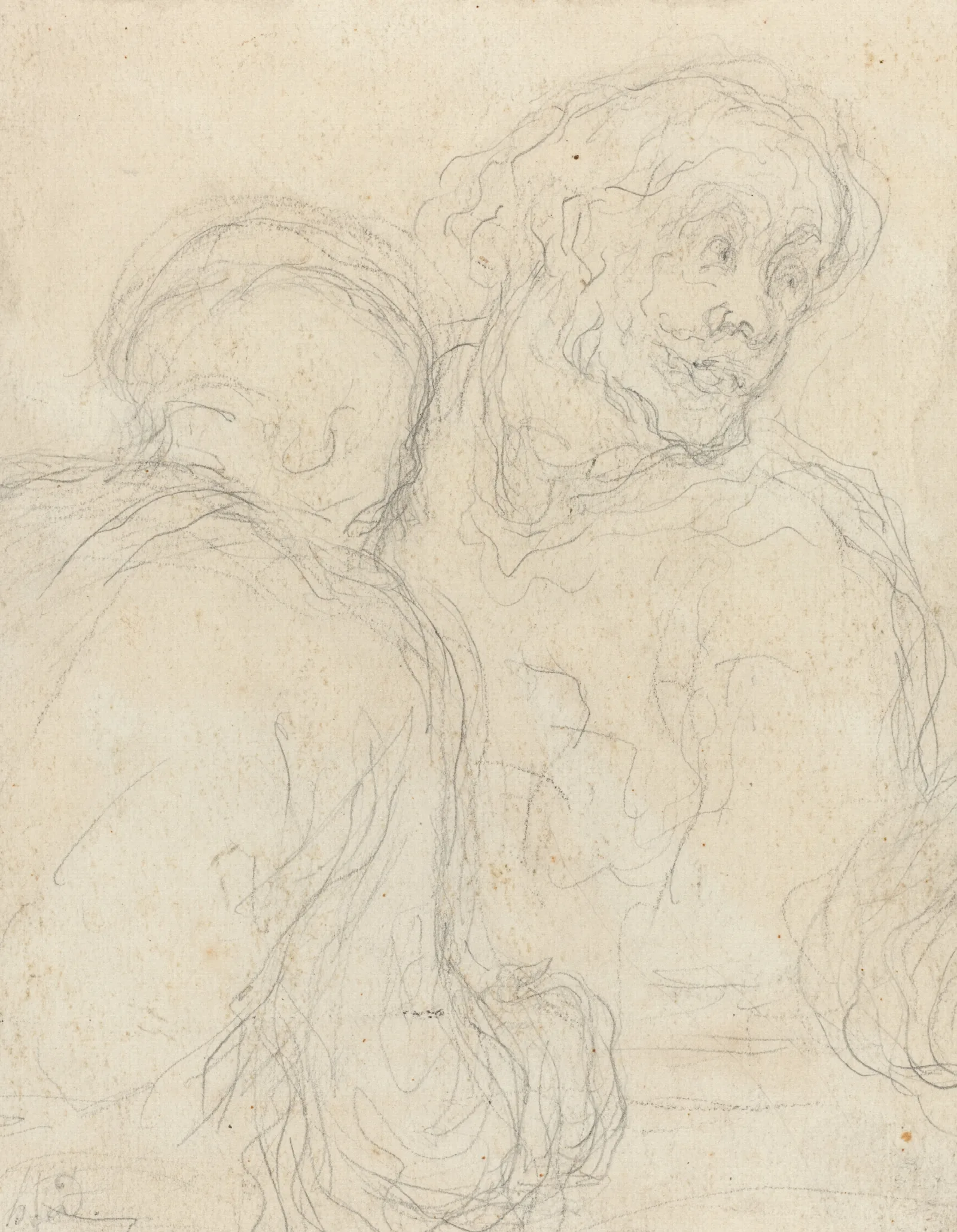 Two Men Wall Art by Honoré Daumier - Canvas Print