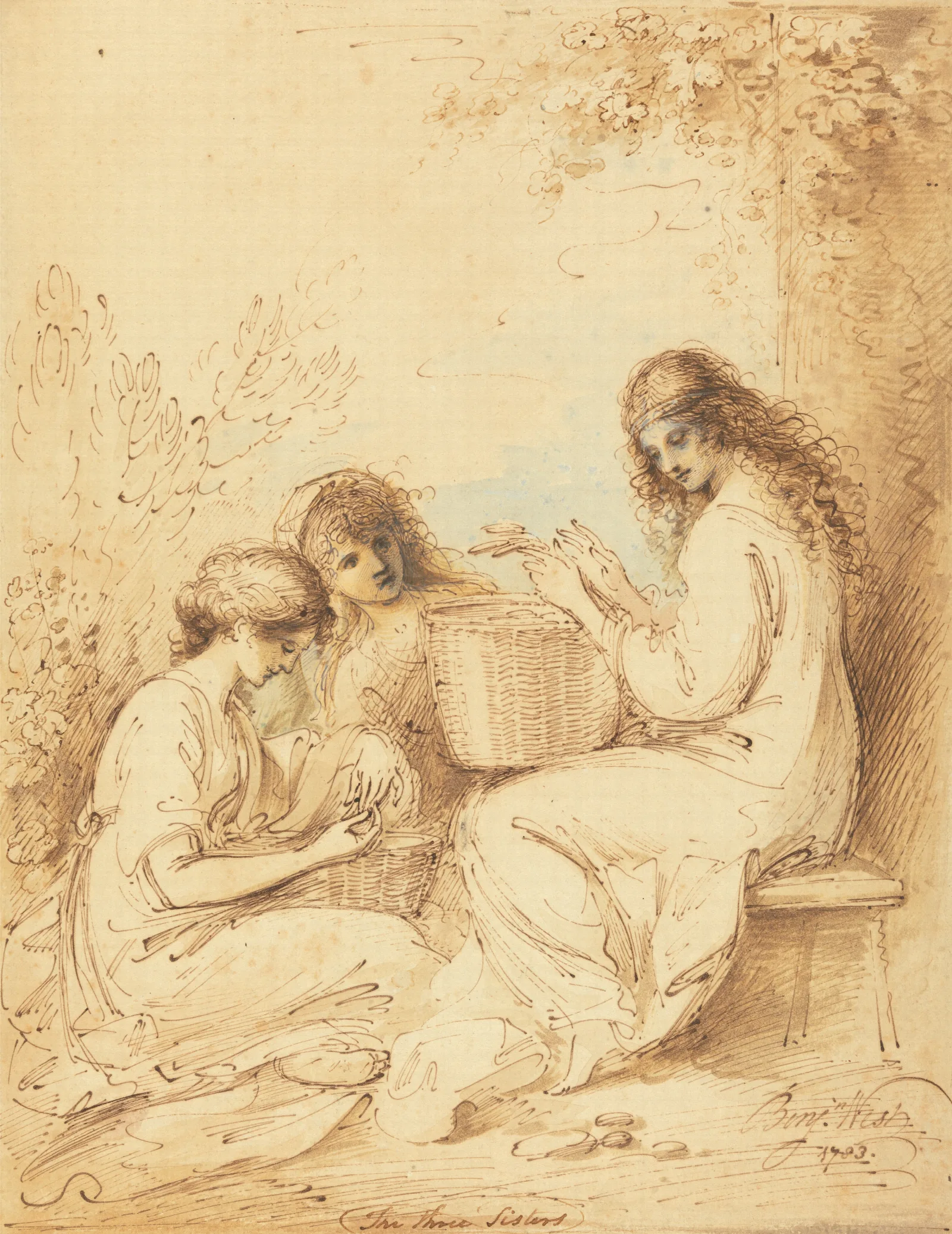 The Three Sisters Wall Art by Benjamin West - Canvas Print