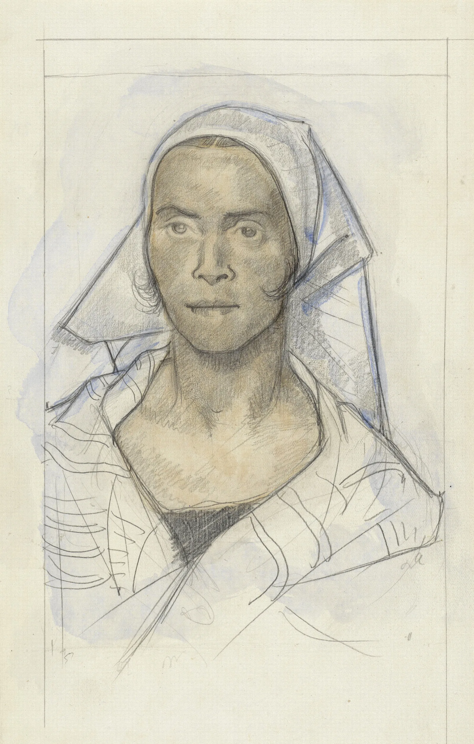 Portret Van Een Vrouw Met Hoofddoek Wall Art by Richard Nicolaüs Roland Holst - Canvas Print