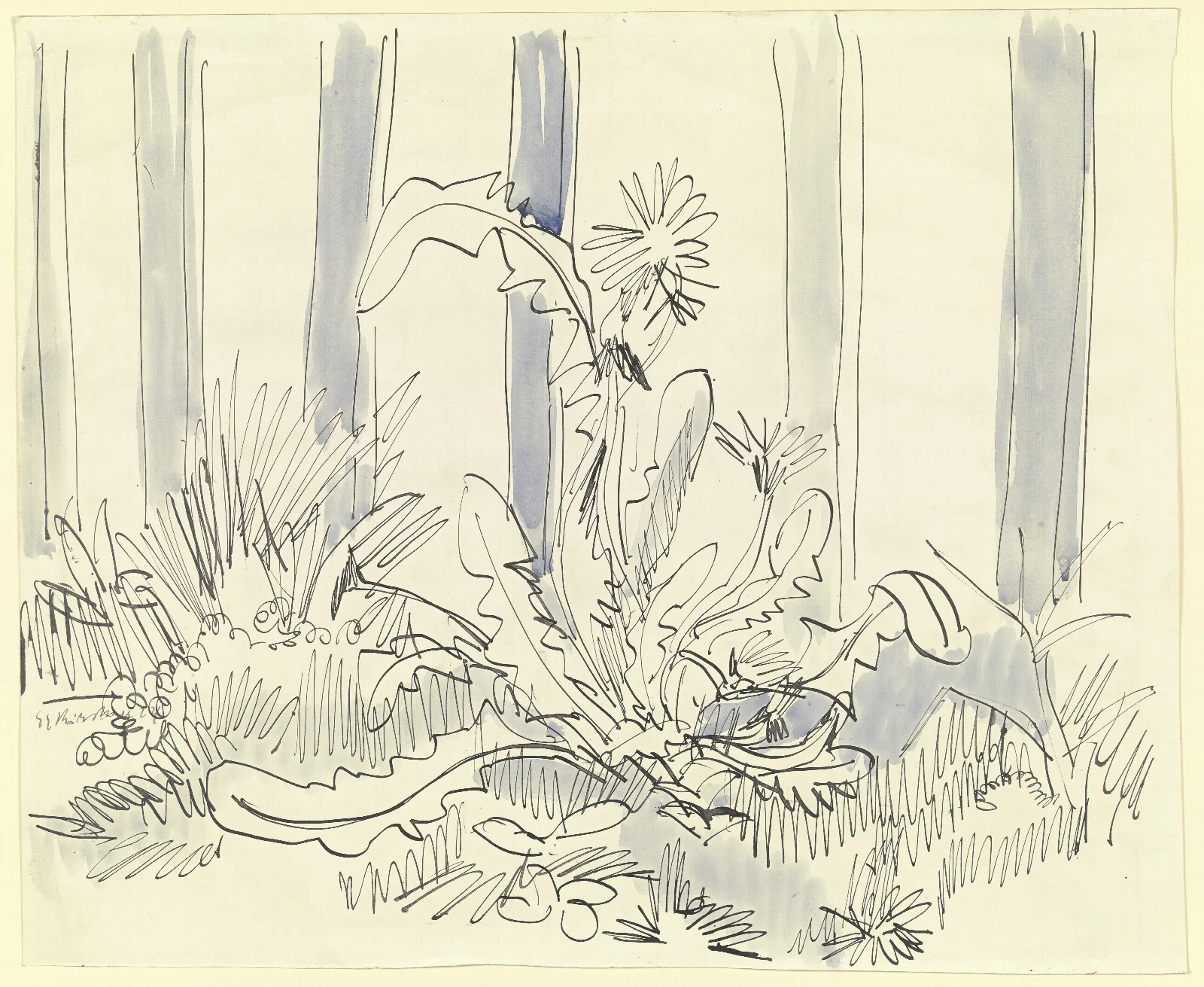 Dandelion At The Garden Fence Wall Art by Ernst Ludwig Kirchner - Canvas Print