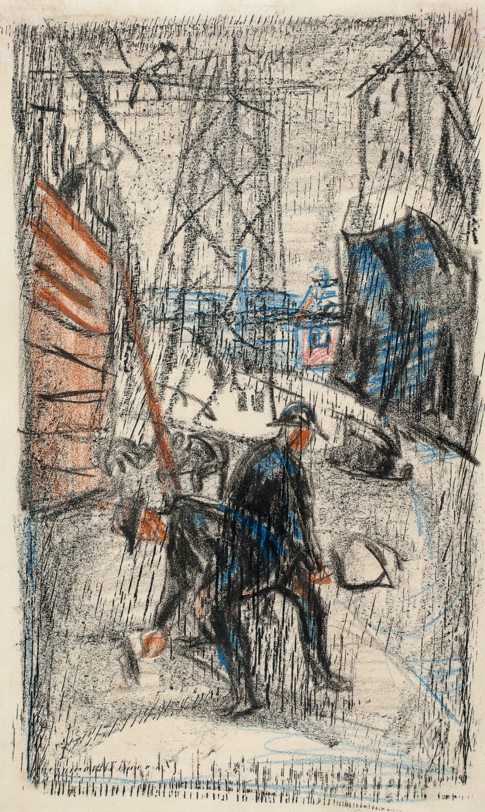 Arbeidere I Gate Wall Art by Edvard Munch - Canvas Print