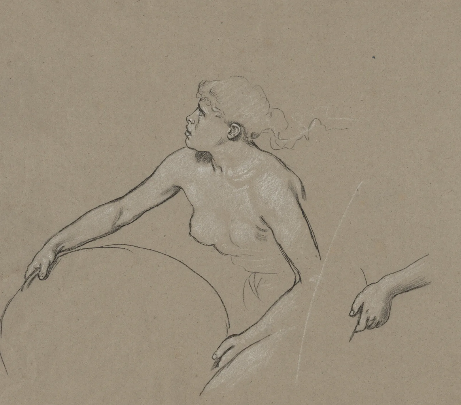 Studies For Figure Of Spring Wall Art by Elihu Vedder - Canvas Print