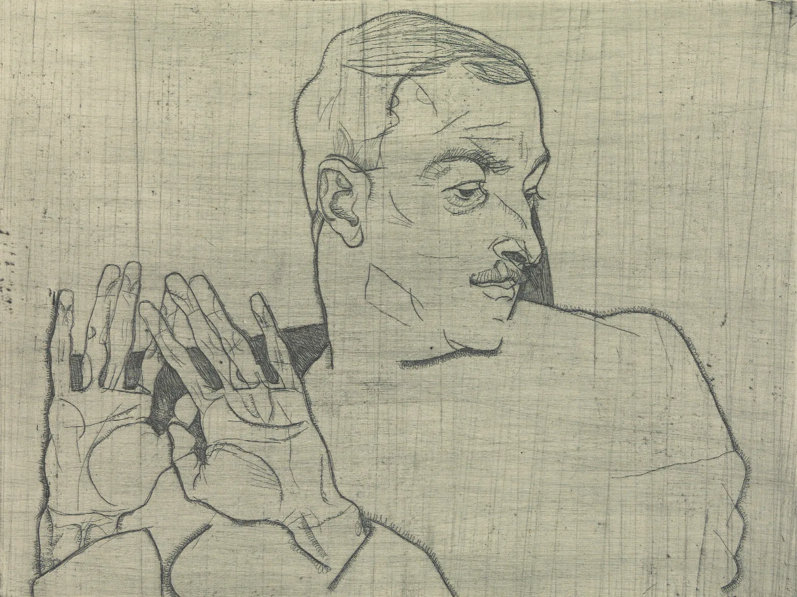 Portrait Of Arthur Roessler Wall Art by Egon Schiele - Canvas Print