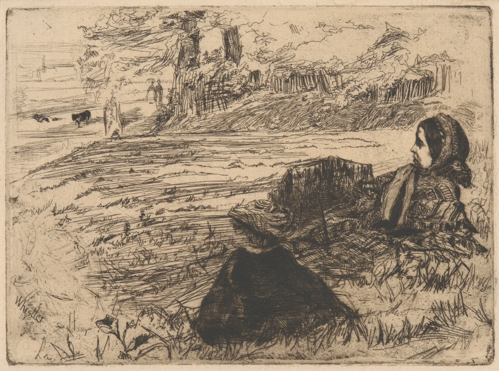 Nursemaid And Child Wall Art by James Abbott McNeill Whistler - Canvas Print