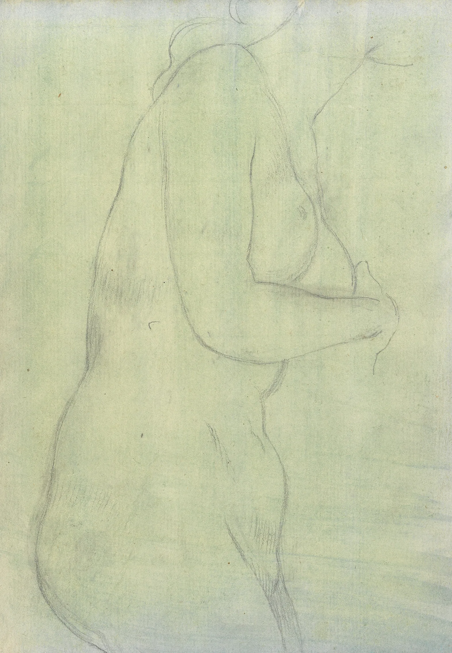 Sketch Of A Female Nude Resembling The Medici Venus Wall Art by Joseph Wright of Derby - Canvas Print
